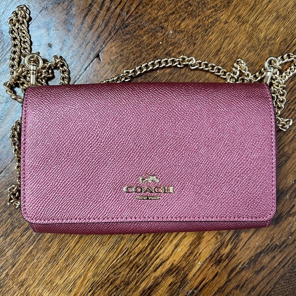 Coach Handbags - Coach pink cross body with gold chain
